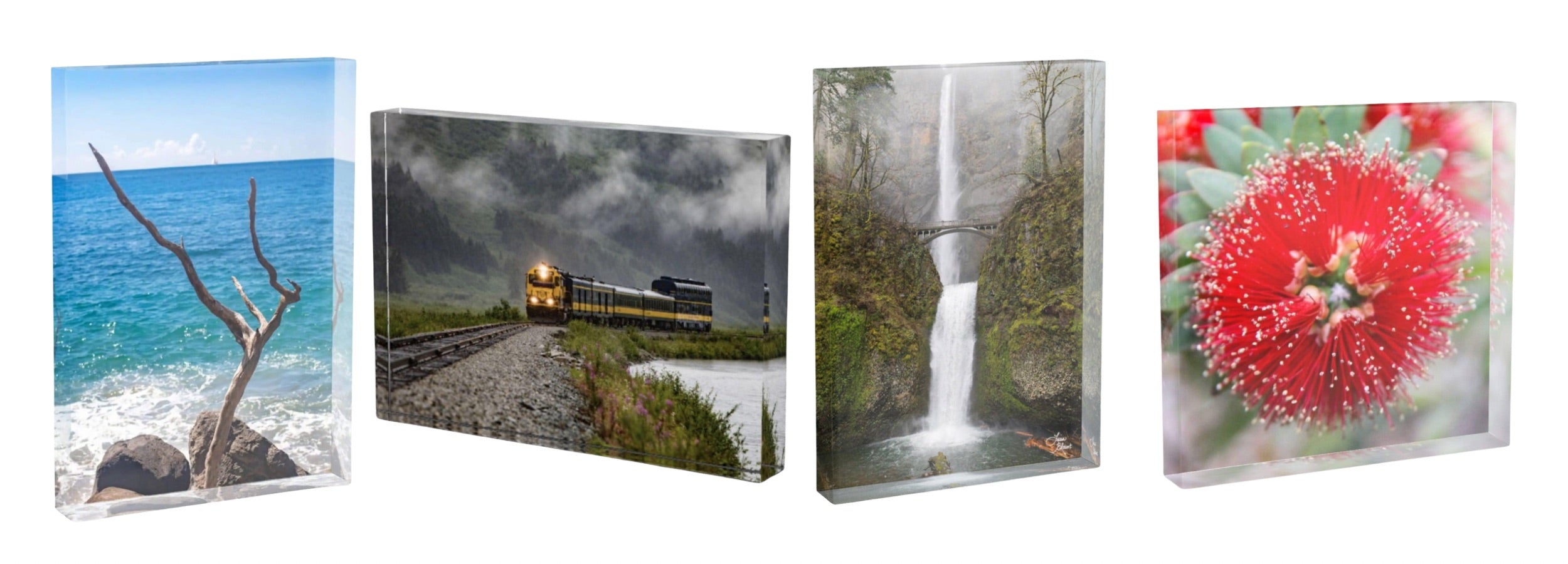 Acrylic block small scale nature themed fine art