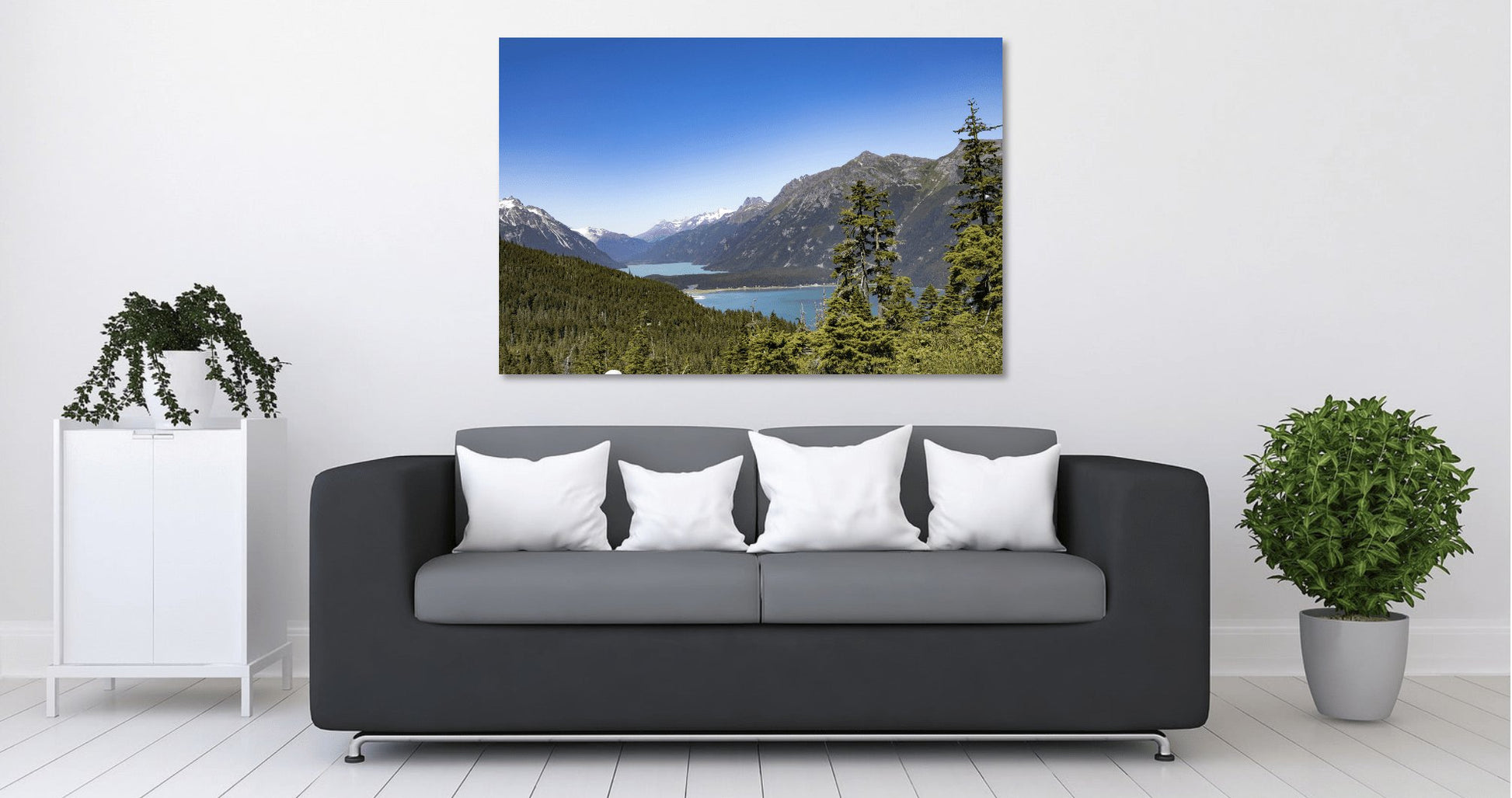 Chilkoot Haines Alaska fine art displayed over couch
