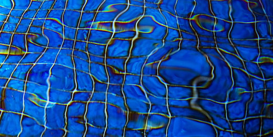 Cobalt blue pool water abstract art by Lisa Blount