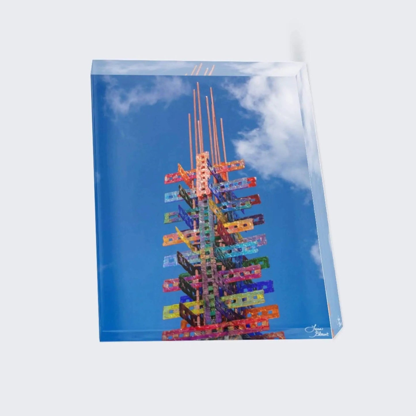 5x7 Acrylic block of columns heaven glass art in st Lucia