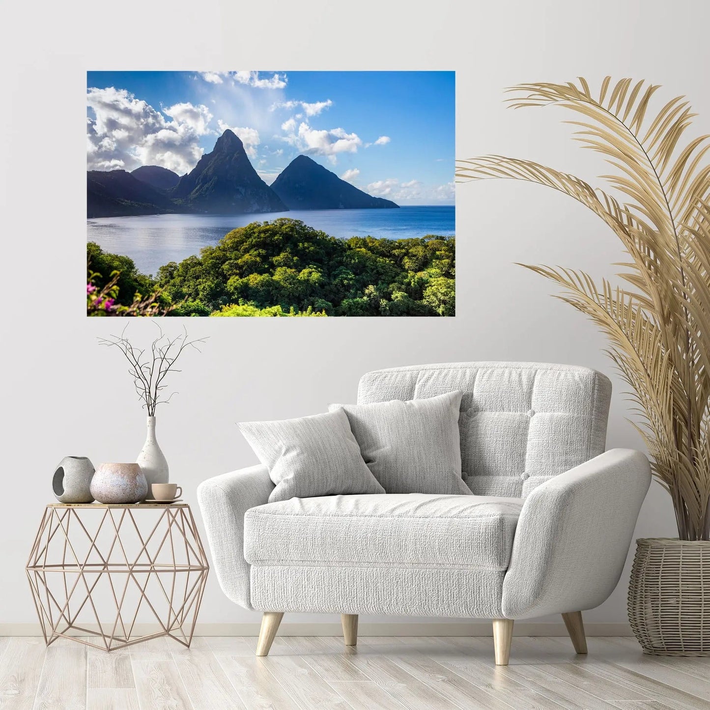 St Lucia Pitons 60x40 or 30x20 in home sitting area