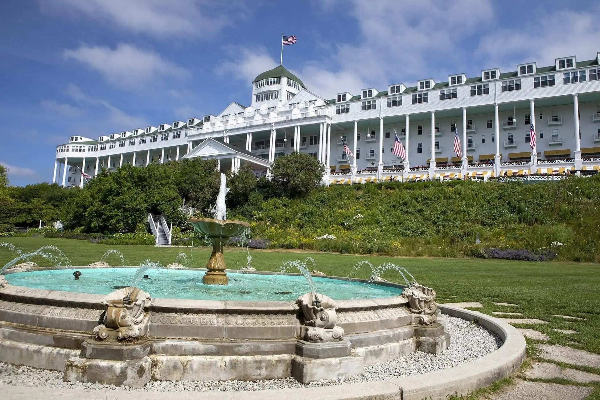 Grand Hotel and Fountain Mackinac Island by Lisa Blount Photography