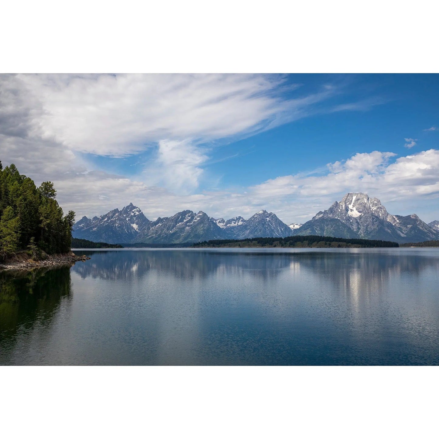 Grand Tetons reflect on Jackson Lake landscape by Lisa Blount Photography