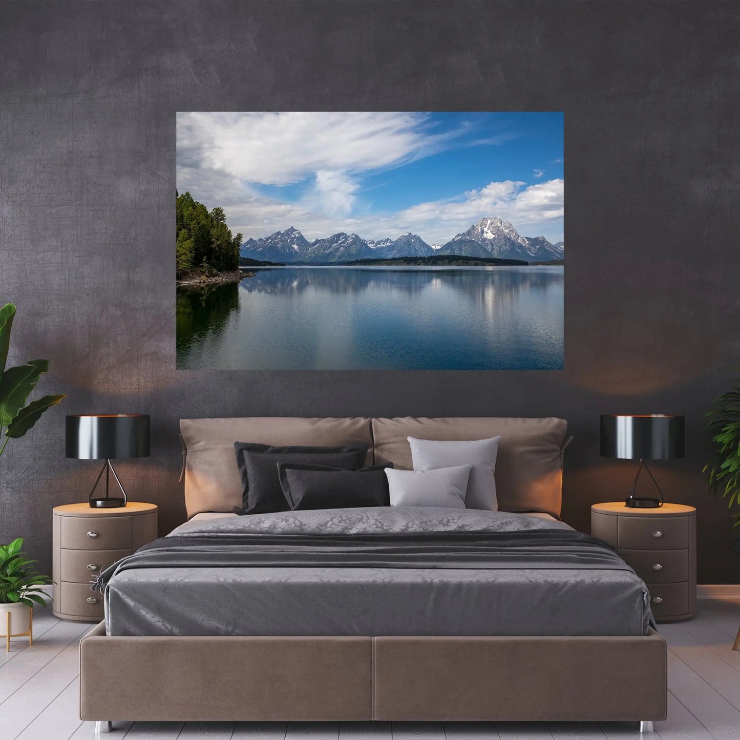 Reflection of Grand Tetons on Jackson lake wall decor by Lisa Blount Photography