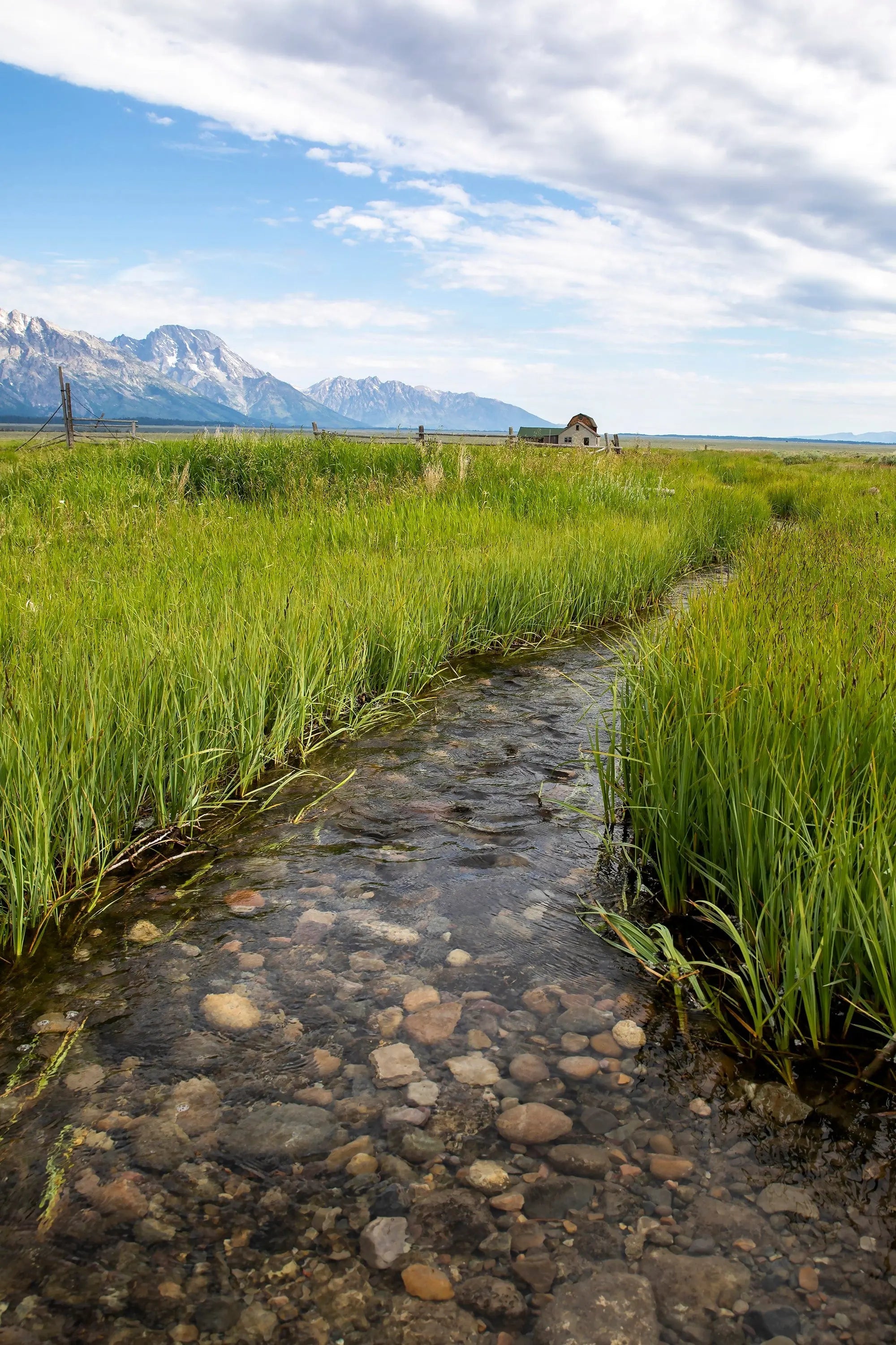Stream Mormon Row house grand tetons fine art photography Lisa Blount