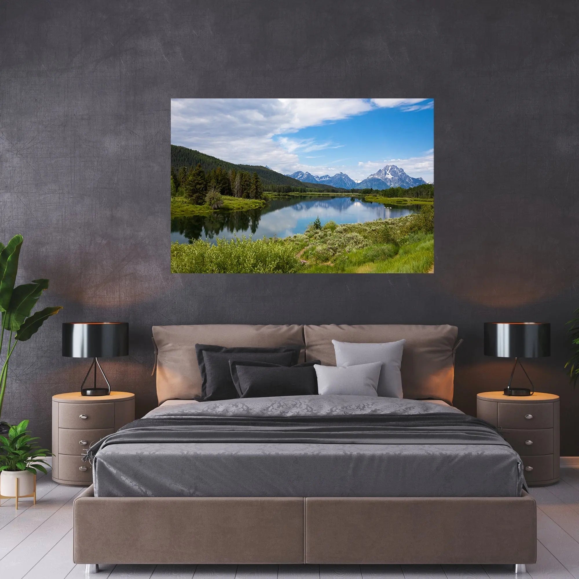 Grand Tetons reflection on oxbow bend. fine art by Lisa Blount Photography