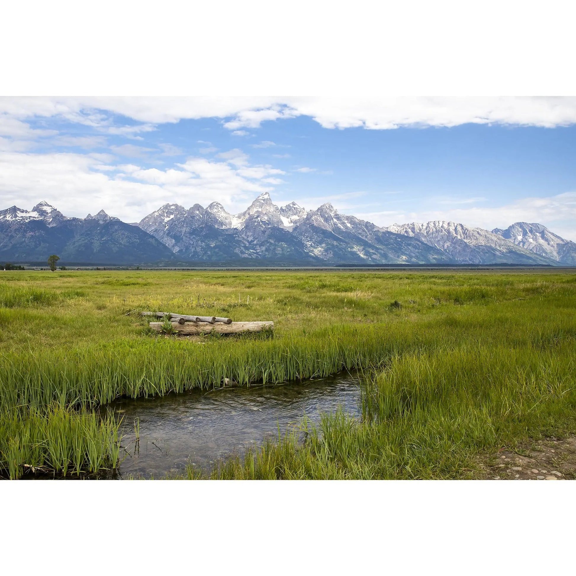 Grand tetons with creek near Antelope Flats rustic fine art photography by Lisa Blount