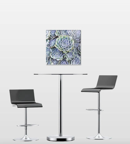 Blue Succulent displayed over table