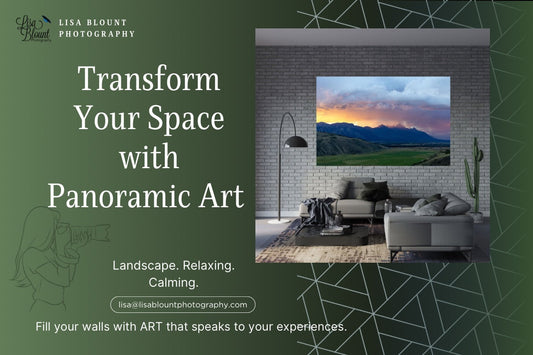 Tips for elevating your decor using panoramic fine art photography wall decor.   Large art that speaks to your experiences and highlights beautiful natural places.  Transform your space with new wall decor.