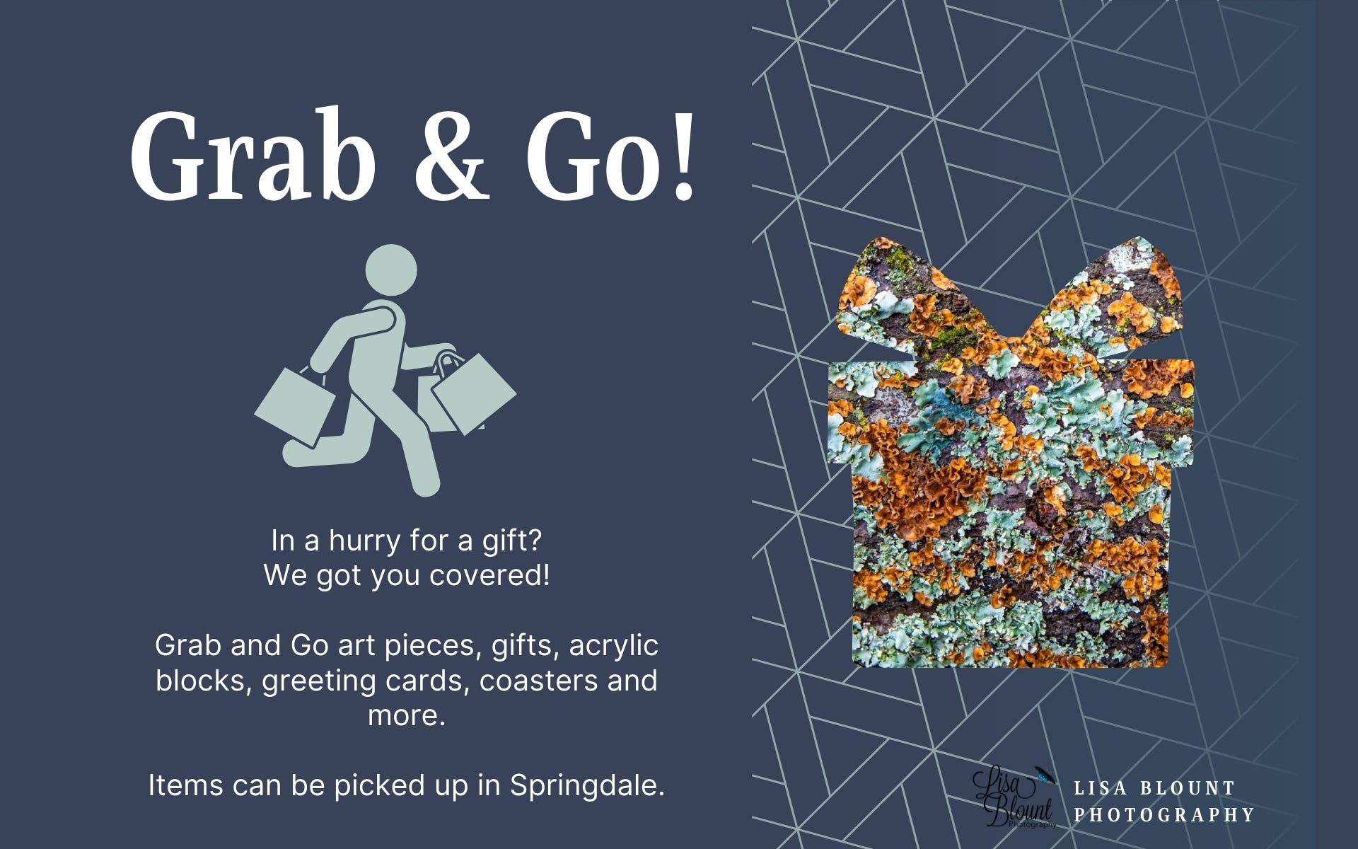 Collection of items for pickup at Gallery in Springdale.  Grab and Go.