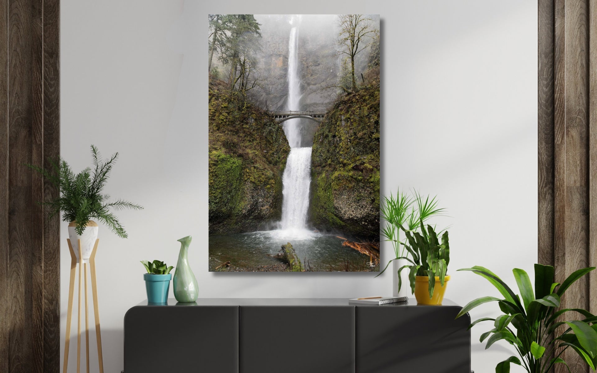 Biophilic fine art collection featuring multnomah falls large art photography wall decor