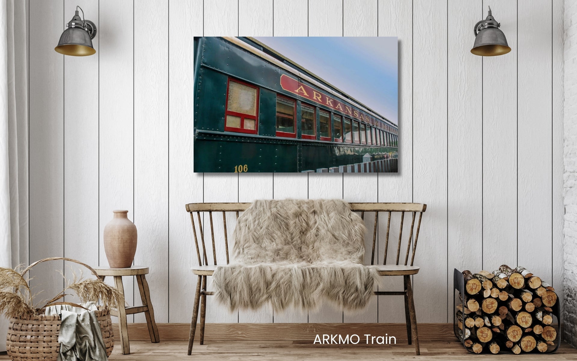 Arkansas inspired fine art decor collection featuring Arkansas Missouri Train