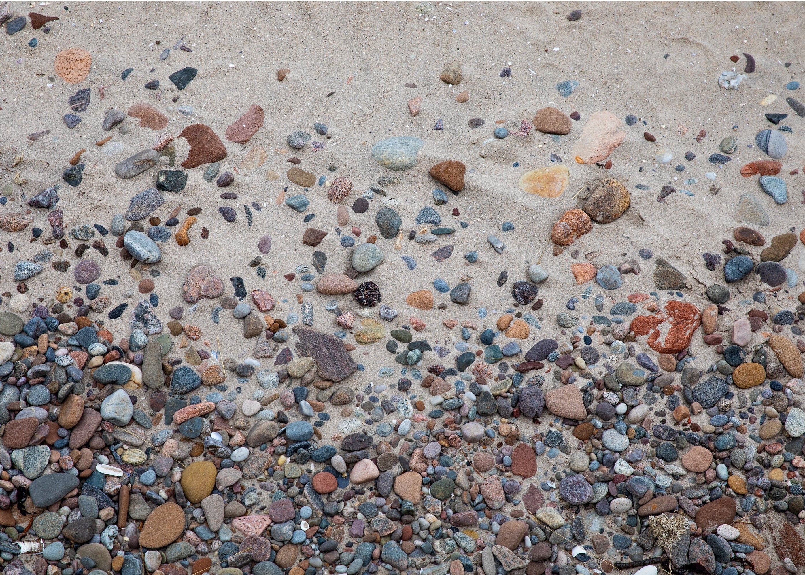 Nairn Beach sand with colorful rocks fine art photography Lisa Blount