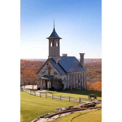 Top of the Rock Chapel church in the fall large wall art decor.  40x60 trulife acrylic art.