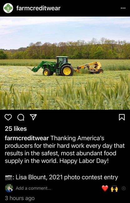 lisa blount photography art with john deere tractor harvesting wheat on farm credits instagram 