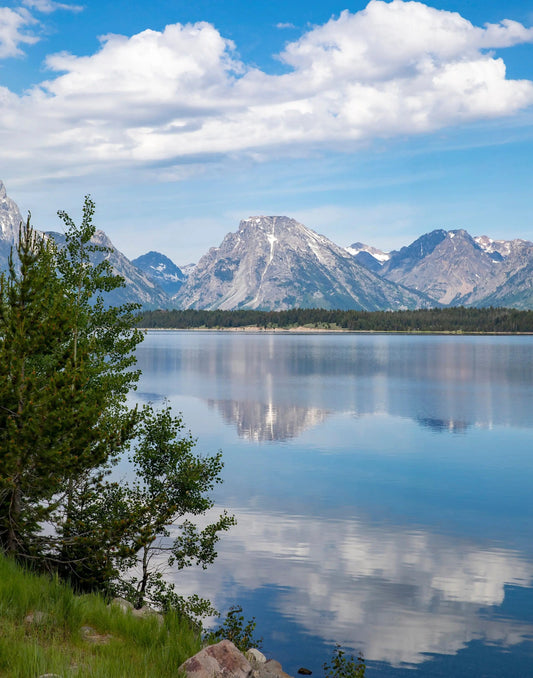 Jackson Lake Reflection of Tetons on Water Lisa Blount Photography