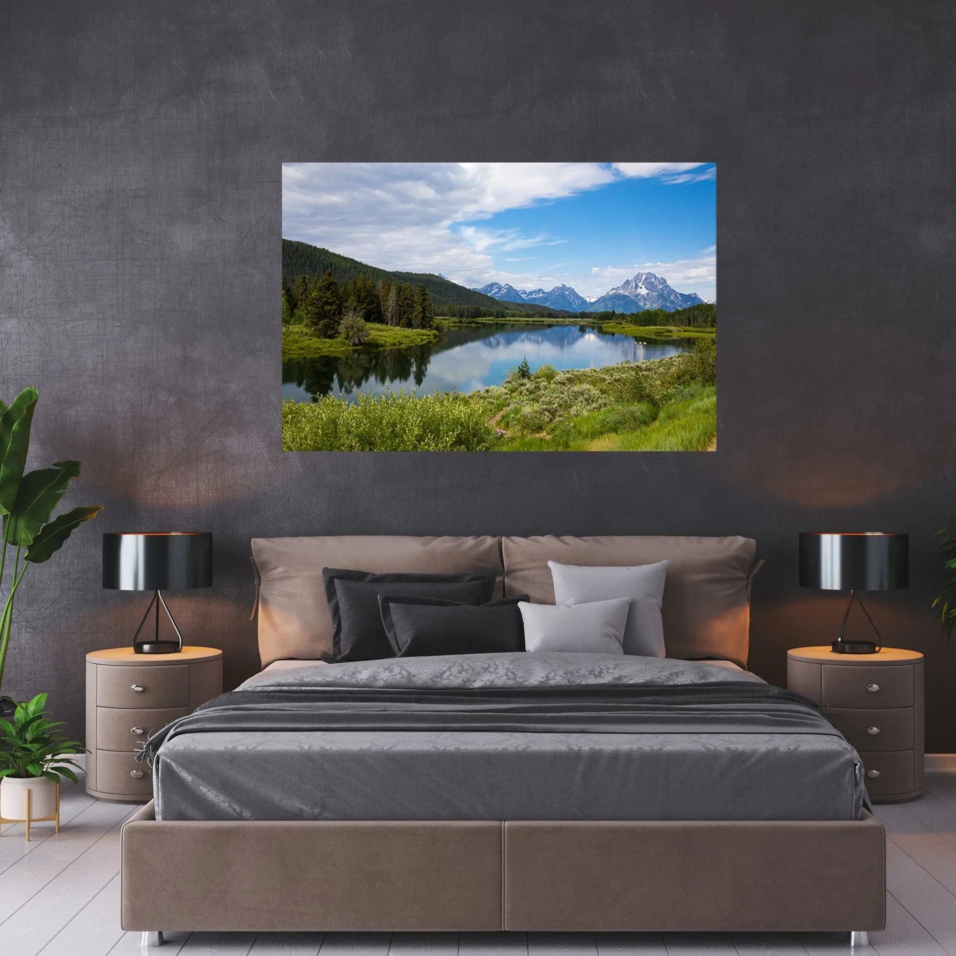 Grand Tetons reflection on oxbow bend.  fine art by Lisa Blount Photography