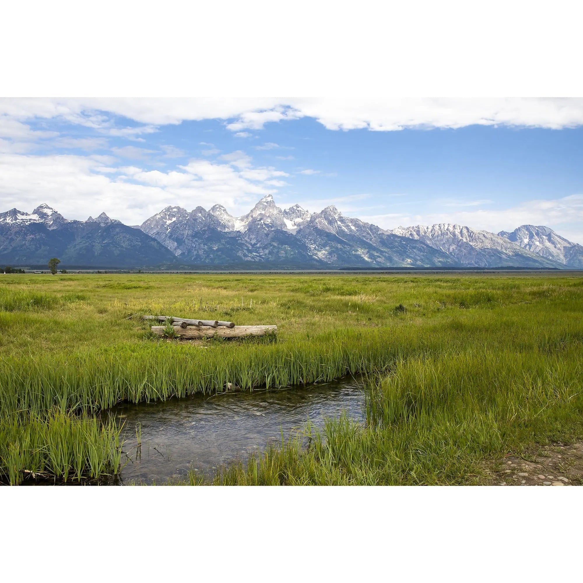 Grand tetons with creek near Antelope Flats rustic fine art photography by Lisa Blount