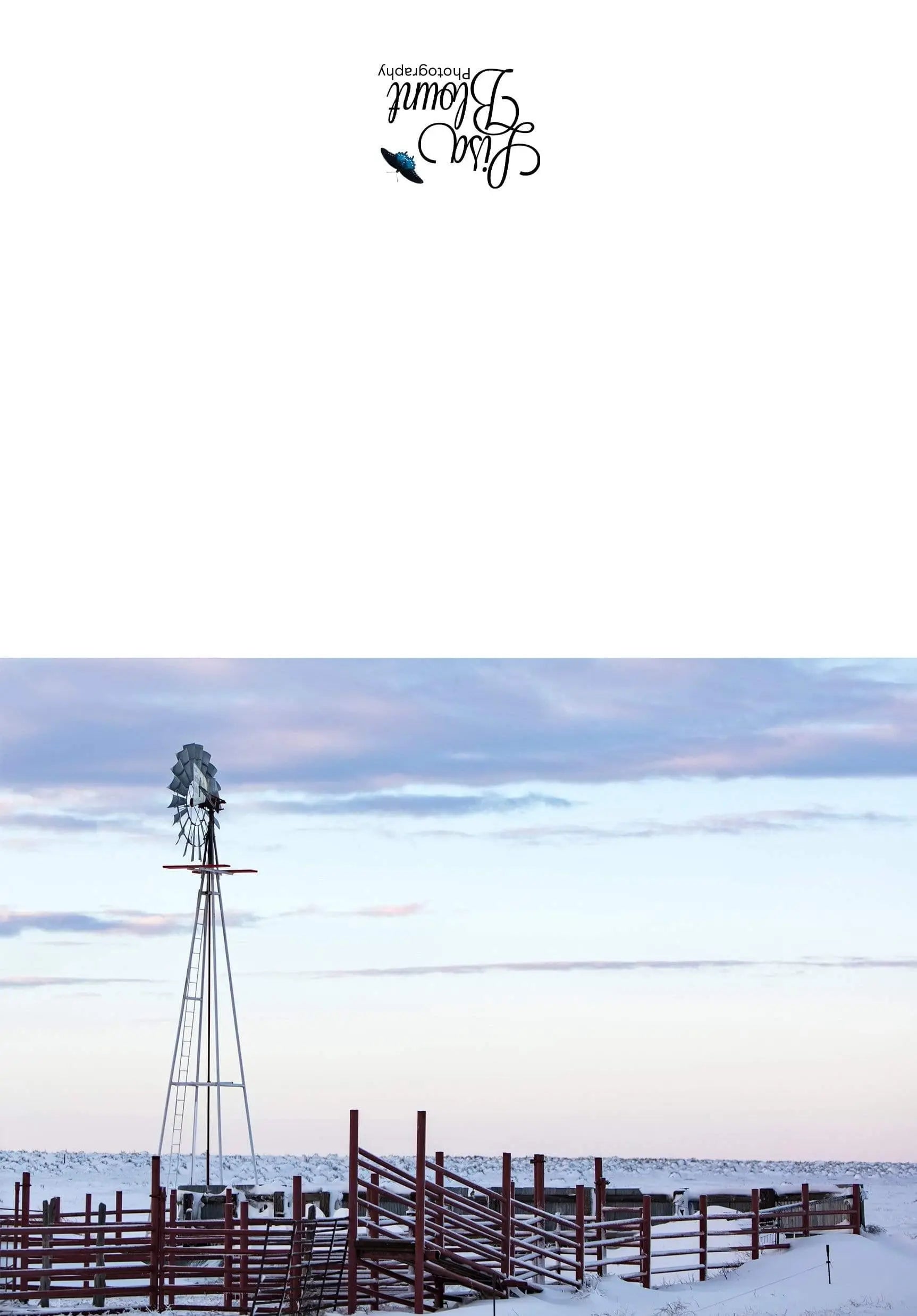 Rustic Winter Windmill Greeting Note Card Lisa Blount Photography