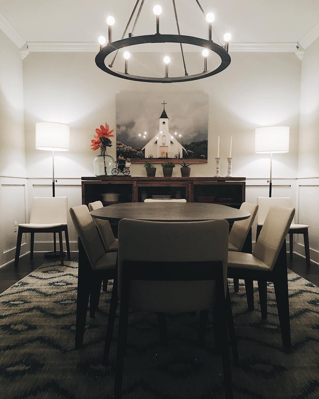 Dining room view with Church art