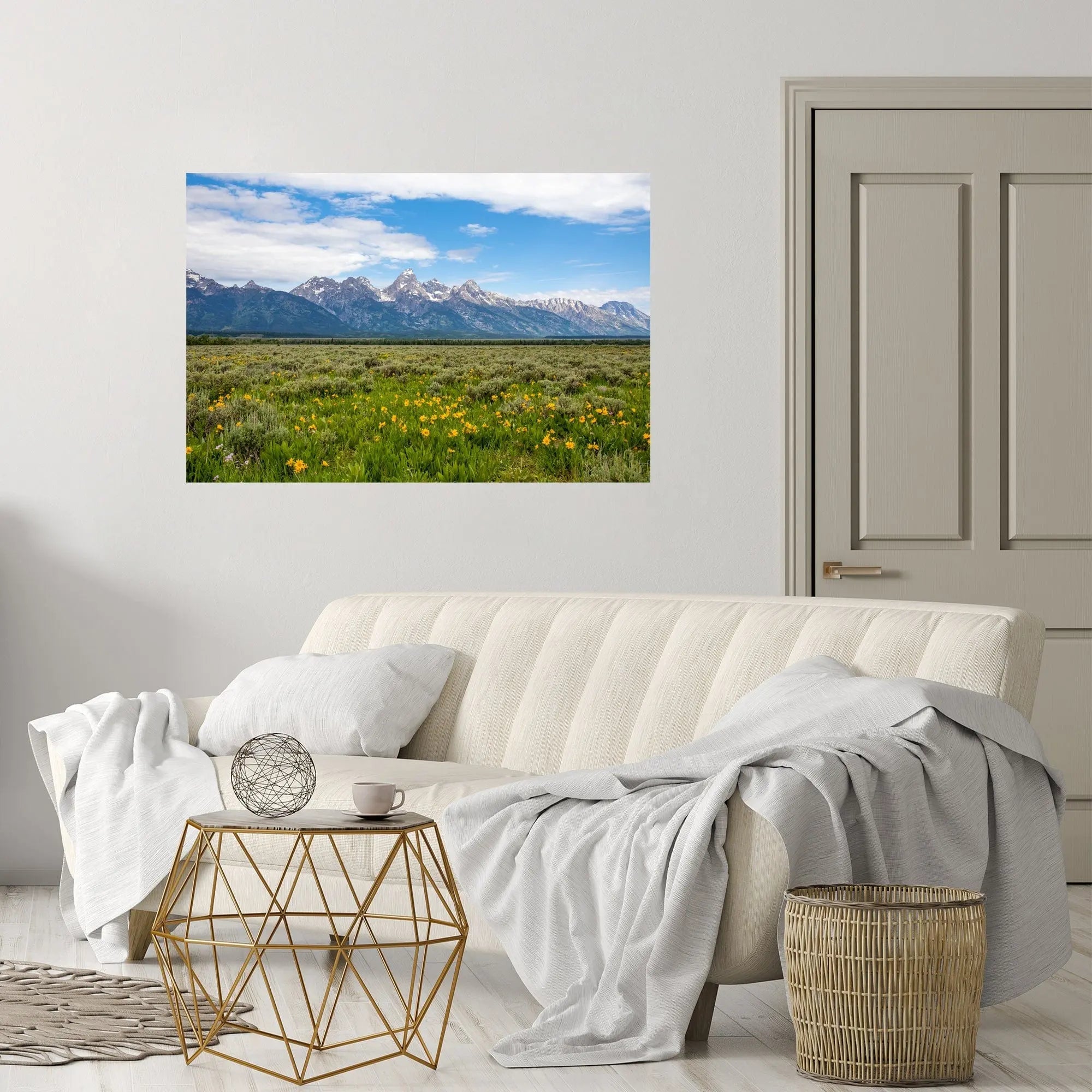 yellow flowers grand tetons landscape fine art